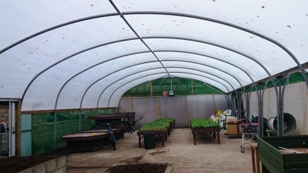 Picture of polytunnel with ventilation